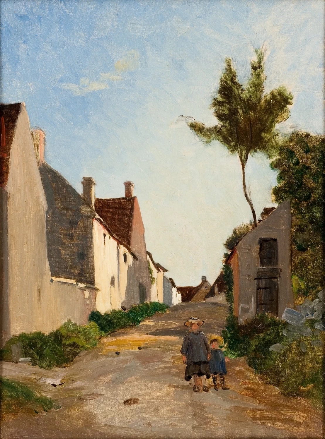 Jean-Frédéric Bazille-74-Strada del villaggio, Chailly, 1865